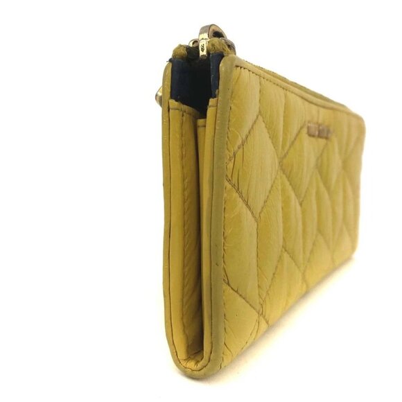 MIU MIU Logo Leather Zippy Long Wallet Yellow/2BG5381 - Picture 3 of 8